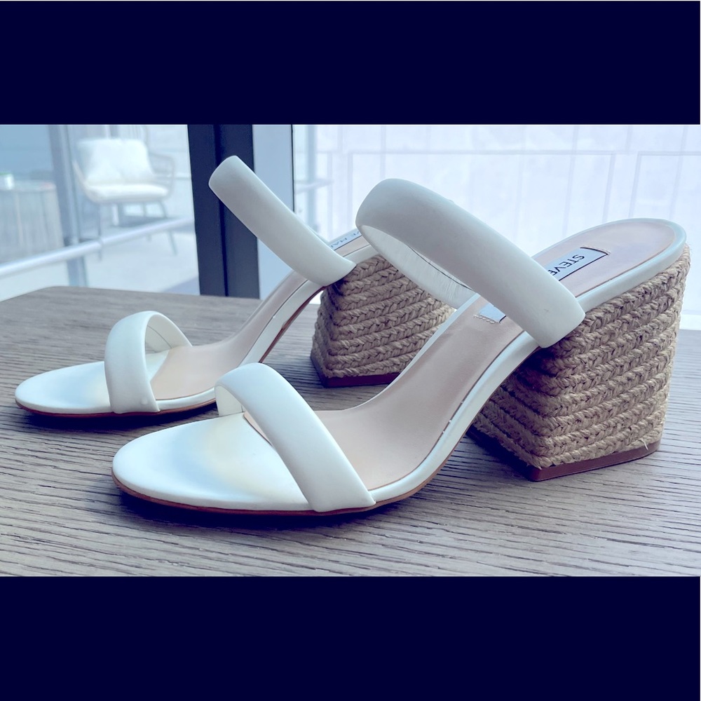 White Steve Madden heeled sandal